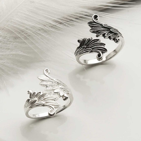 Sterling Silver Wings Adjustable Ring