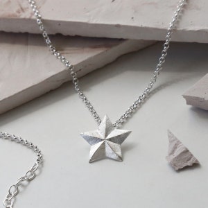 Sterling Silver Solid Star Pendant Necklace