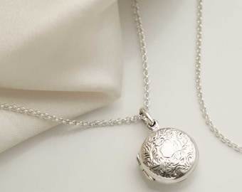 Sterling Silver Decorative Round Locket