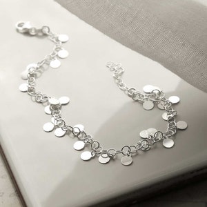 Sterling Silver Sequin Anklet