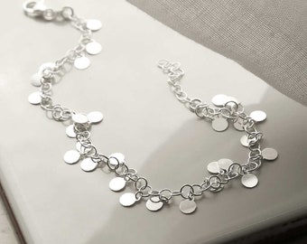 Sterling Silver Sequin Anklet