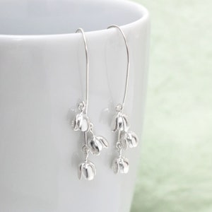 Sterling Silver Drop Blossom Bells Earrings
