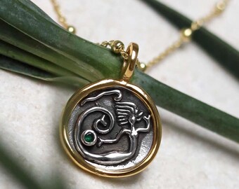 Gold Plated Sterling Silver Mermaid Necklace