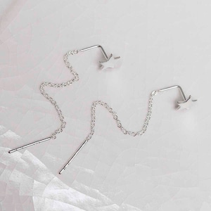 Srebrne nawlekacze do uszu w kształcie gwiazdek