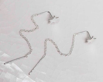 Sterling Silver Star Ear Threaders