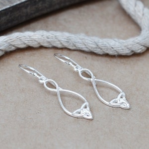 Sterling Silver Dangly Simple Celtic Loop Earrings