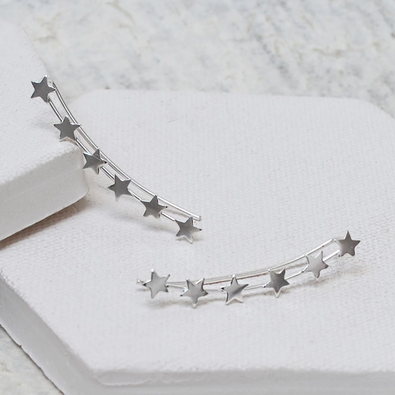 Sterling Silver Star Ear Climbers image 7