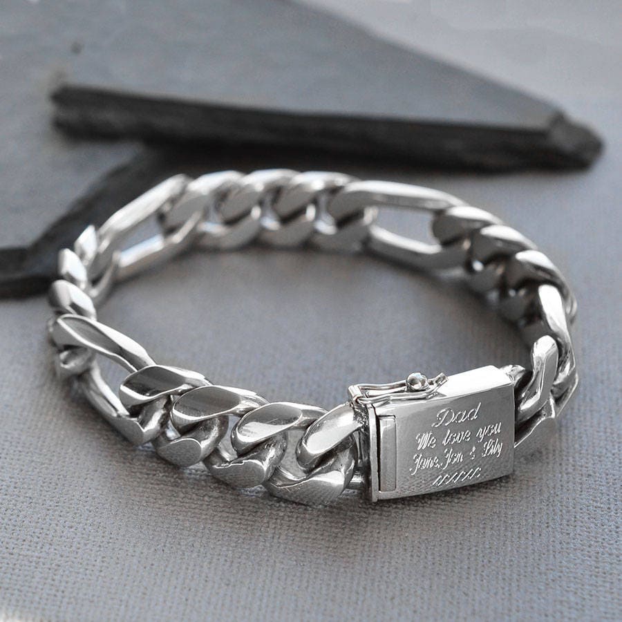 SILVER925 FIGARO WIDE BRACELET /シルバー/ブレス Argento MFG. Reproducts Figaro Silver925 Chain Bracelet