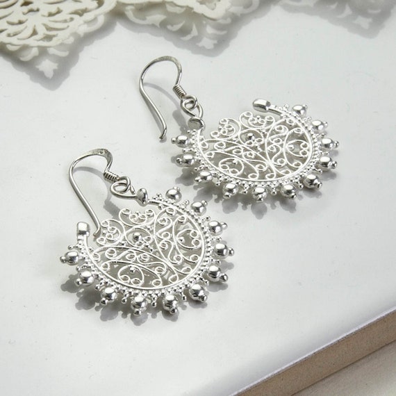 Sterling silver indian earrings deals