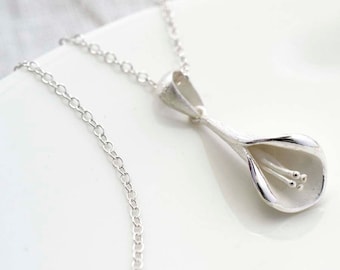 Sterling Silver Calla Lily Necklace