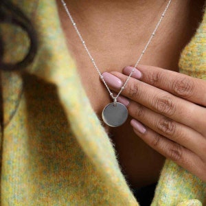 Engravable Sterling Silver Large Tag Necklace