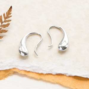 Sterling Silver Small Liquid Drop Earrings