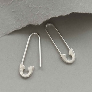 Sterling Silver Safety Pin Earrings image 4