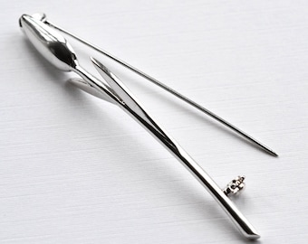 Sterling Silver Tulip Brooch