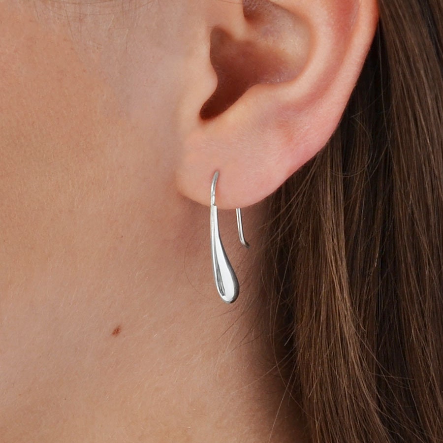 Sterling Silver Liquid Drop Earrings Etsy