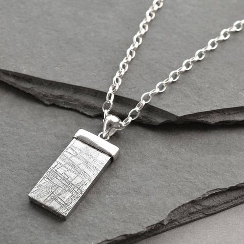 Muonionalusta Meteorite Sterling Silver Tipped Necklace - Etsy UK