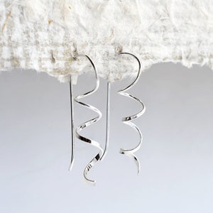 Sterling Silver Simple Coil Drop Earrings