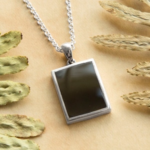 Engravable Sterling Silver and Black Onyx Necklace