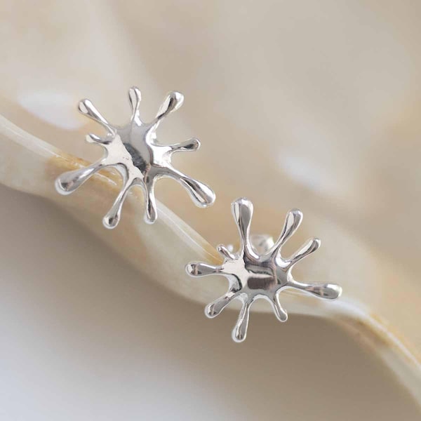 Sterling Silver Splat Studs
