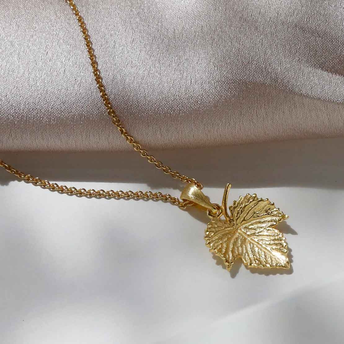 Gold Plated Sterling Silver Ivy Leaf Necklace Etsy UK