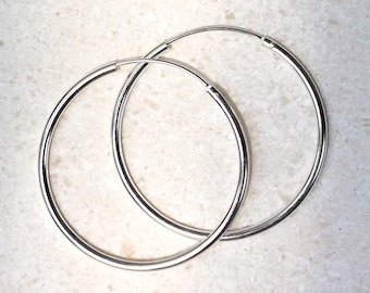 Sterling Silver 35mm Hoop Earrings