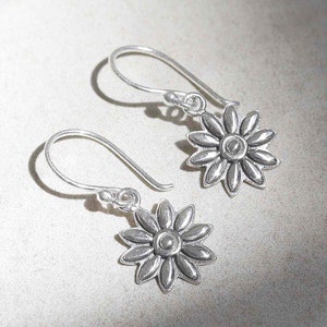 Sterling Silver Dahlia Dangly Earrings
