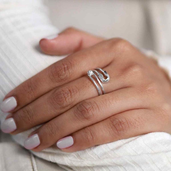 Bague epingle a nourrice reglable en argent sterling Etsy France