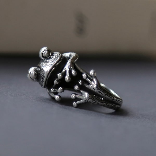 Bague grenouille en argent sterling