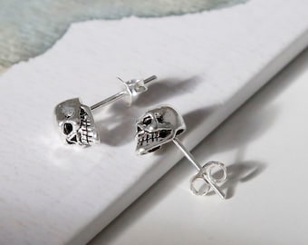 Sterling Silver Mini Skull Stud Earrings