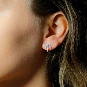 Sterling Silver Palm Tree Stud