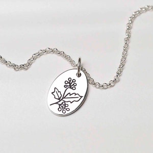 Sterling Silver December Birth Flower Necklace
