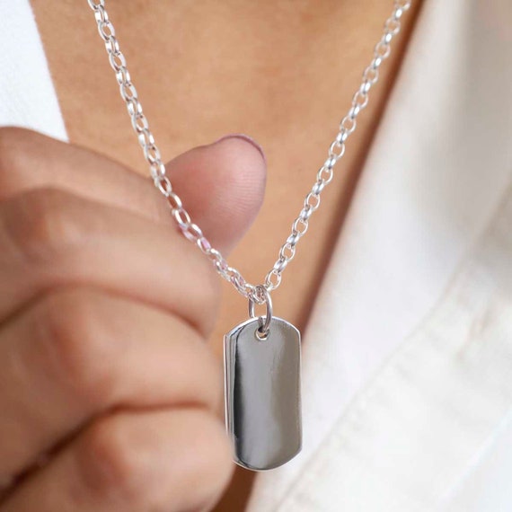 Collana Regolabile 14-30 Cm Collana Etichetta Soldato Con Catena A Sfere - Argento Acciaio Inox, 1.5 Mm, Stile Militare Militare Originale - Foto 8