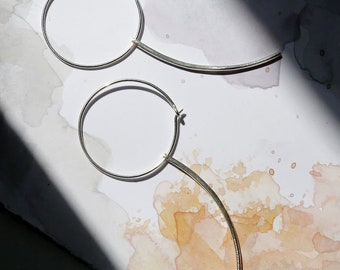 Sterling Silver Hoop Earrings with Silver Claw
