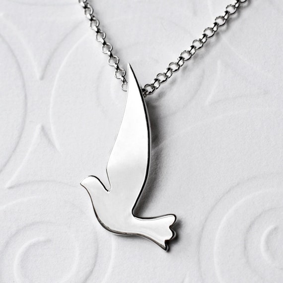 Sterling silver dove necklace deals