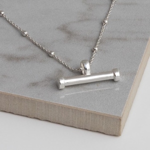 Sterling Silver T Bar Necklace