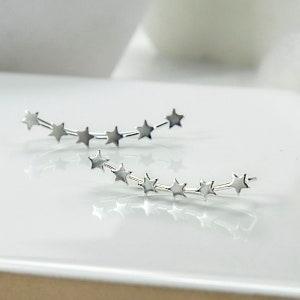 Sterling Silver Star Ear Climbers image 3