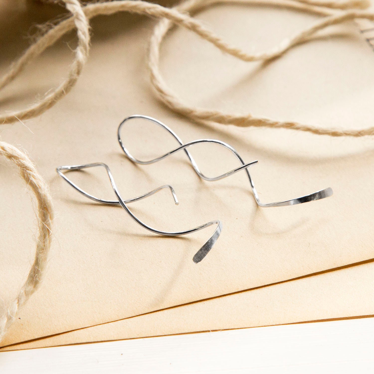 Vortex Ear Drop Sterling Silver Vortex Drop Earrings - Etsy
