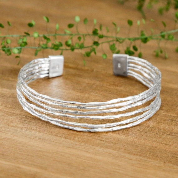 フランス スターリング シルバー バングル カフ ブレスレット