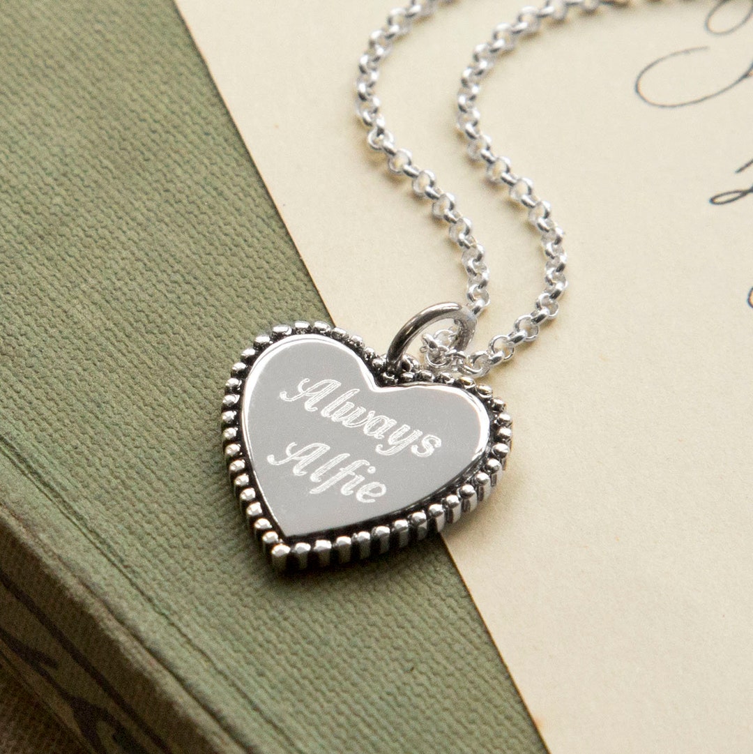 ■ENGBROX■ silver925 breeze heart necklace EBNL25003SV Engravable Sterling Silver Heart Necklace - Etsy Canada