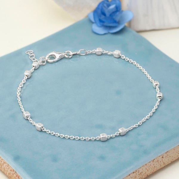Sterling Silver Delicate Boxes Bracelet