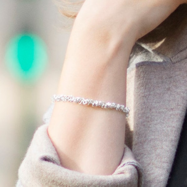 Sterling Silver Velvet Circles Bracelet