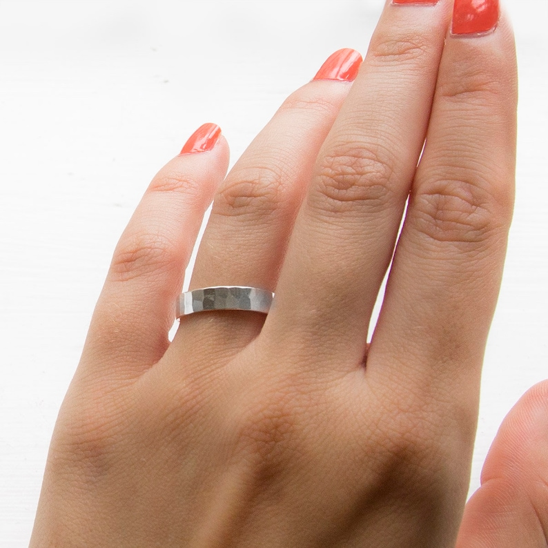 Personalized 5mm Sterling Silver Secret Message Ring zdjęcie 6