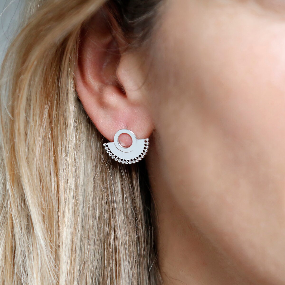 SUNBURST STUDS - SILVER main image 1