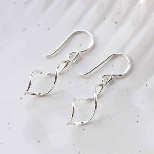 Sterling Silver Dangly Simple Twist Earrings