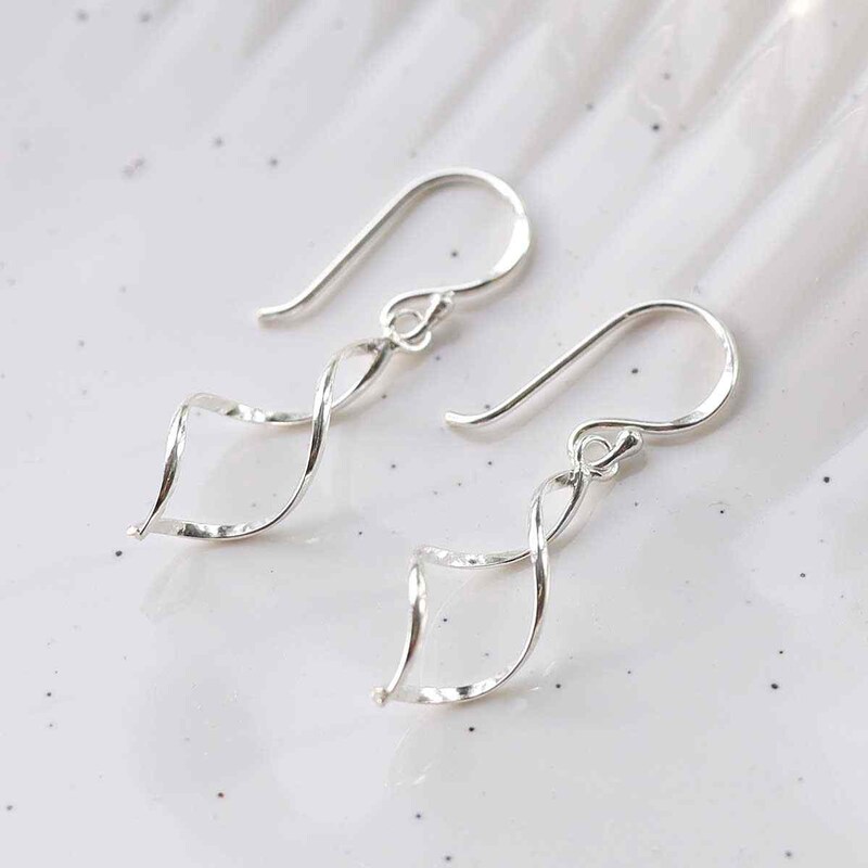 thumbnail image 2 of Beautiful Elegant Jewelry 925 Silver Unique Simple Dangle 2 of 12