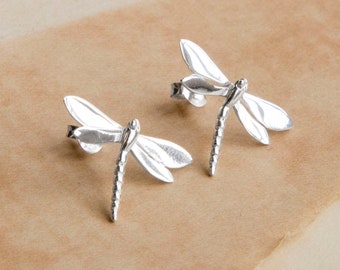 Polished Dragonfly Post Earrings In 925 Sterling Silver 10.6x10.9 mm 
