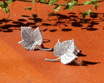 Sterling Silver Ivy Leaf Stud Earrings