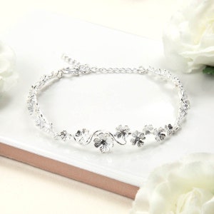 Sterling Silver Forget Me Not Bracelet