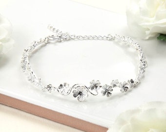 Sterling Silver Forget Me Not Bracelet