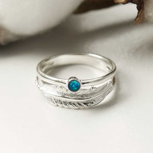 Sterling Silver Gemstone Feather Ring image 8